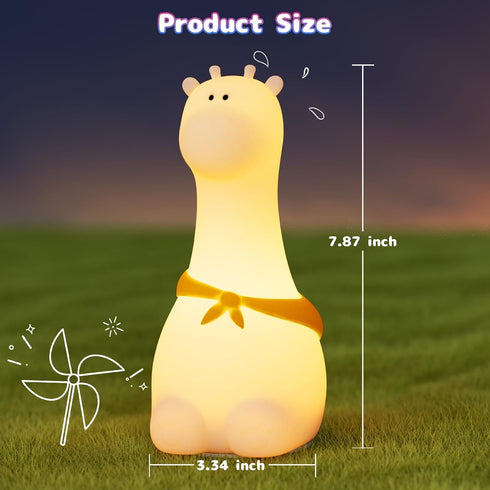 COSTECH 8 Silicone Night Light for Kids Rechargeable Tap Control Lamp with Colors, Cute Animal Design for Nursery