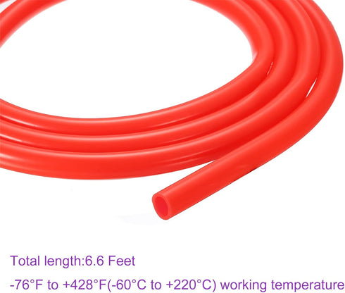 DMiotech 3/8"(9mm) ID 1/2"(12mm) OD 6.6 Feet Red Silicone Tube, Industrial Tubing for Water Air Pump