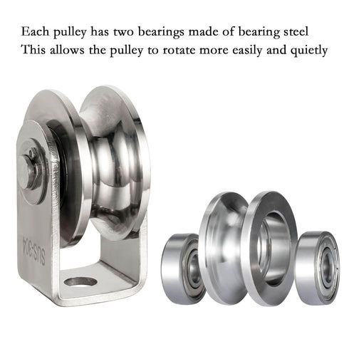 Heavy Duty Cable Pulley Wheel, Fixed Pulley Block for Gym Equipment, Lifting, Winch, Loading 1000lb (1 Pack)