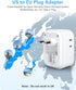 LENCENT European Travel Plug Adapter, International Type-C Foldable Power Plug with 4 Outlets, USB C Charger Adaptor.