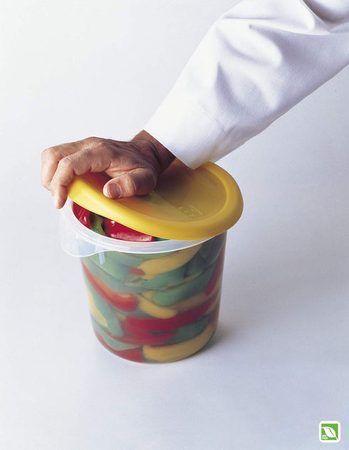 Rubbermaid Commercial Lid (Lid Only) for Round Food Storage Container, Fits 8 Qt. Containers, Yellow (FG572500YEL)