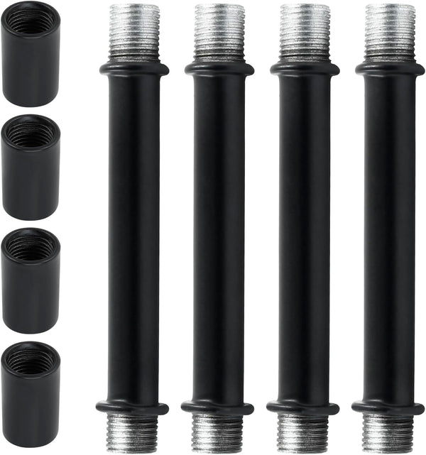 BokWin 4 Pcs M10 Lamp Extension Rod with Connector Black Pendant Extension Rods
