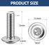 M6-1.0 x 25mm Flanged Button Head Socket Cap Screws, 25 PCS, Stainless Steel 18-8 (304), Full Thread, Bright Finish
