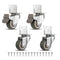 4PCS Crib Rubber Furniture Casters, 1.5 inch L Type 360 Degree Swivel Mute Caster with Mounting Screws