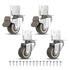 4PCS Crib Rubber Furniture Casters, 1.5 inch L Type 360 Degree Swivel Mute Caster with Mounting Screws