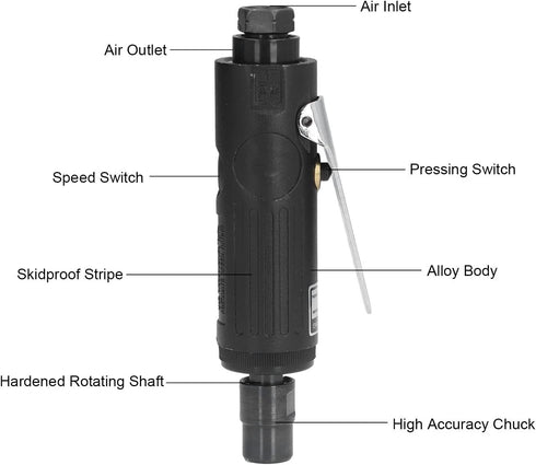 Air Die Grinder Set, Air Die Grinder Straight Pneumatic Grinding wheel Machine Polishing Tool Set Kit for Metal Rust Removal, power angle grinders by Fafeicy