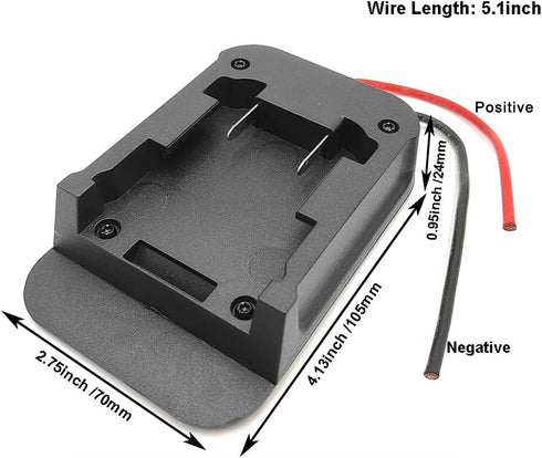 Battery Adapter for DEWALT 18V/ 20V MAX & Milwaukee M18 18V Lithium Battery Power Mount Connector Dock Holder, Power Wheels Adapter DIY Drill Tools RC Toys with 12AWG Wires