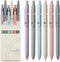 FIOVER 6Pcs Gel Pens 0.5mm, Fine Point Smooth Writing Black Gel Ink Pens for Journaling, Cute Aesthetic Gifts