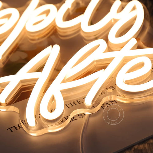 5V 15.75"X9.2" SYLHOME Happily Ever After LED Neon Light Sign Wedding Party Birthday Neon Art Wall Sign Decor USB