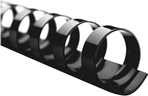 GBC Binding Spines/Spirals/Coils, 1/4" Diameter, 25 Sheet Capacity, CombBind, Black, 100 Pack (4000020)