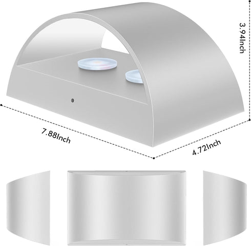 Set Light,Aluminum,Hardwired,Dimmable, 3000K, 1400Lm Wall Sconces of Two | Modern LED Indoor Wall Lights,Up and Down