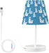 Bedside Lamp Alpaca Blue Table Lamp for Bedroom Desk Lamp with USB