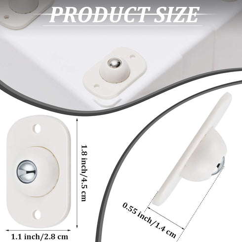 Honoson 24 Pcs Self Adhesive Caster Wheels, Appliance Rollers for Kitchen, 360° Swivel Mini Small Kitchen Sliders