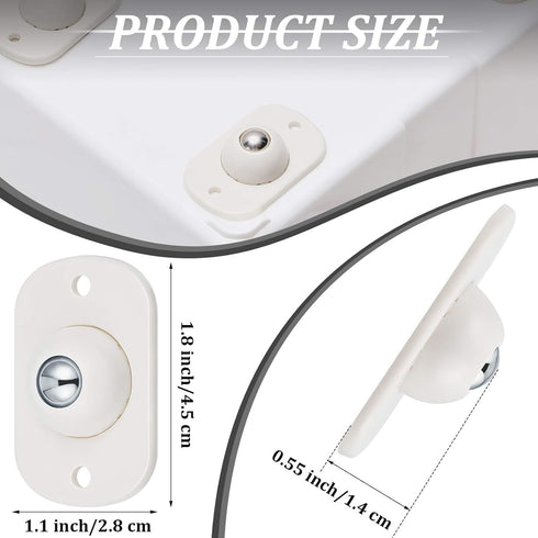 Honoson 16 Pcs Self Adhesive Caster Wheels, Mini Small Kitchen Appliance Rollers, 360° Swivel, White