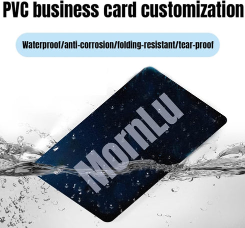 MornLu 500Pcs 0.38mm Custom Business Cards PVC Waterproof Add Photo/Text/Logo Print Your Own Business Cards