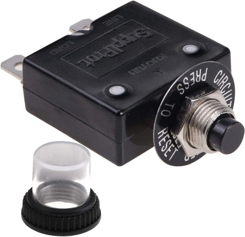 Thermal Circuit Breaker 20 Amps Manual Reset Push Button 32V DC 125/250V AC, 3Pcs Overload Protector