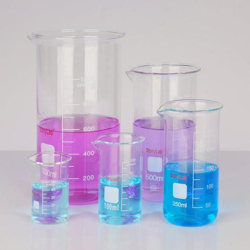 stonylab 1-Pack Glass Beaker, Borosilicate Graduated Tall Beaker with Pouring Spout, 1000 ml