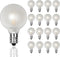 25 Pack G40 LED Globe Frosted Light Bulbs, Warm White, E12 Screw Base, Shatterproof Replacement for Indoor Outdoor