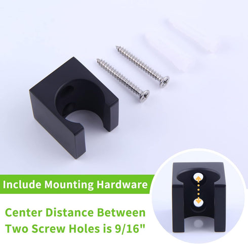 Nozzle Angle Simple Shower Wand Holder, Brass Shower Head Hanger, Sprayer Handle Bracket, Matte Black