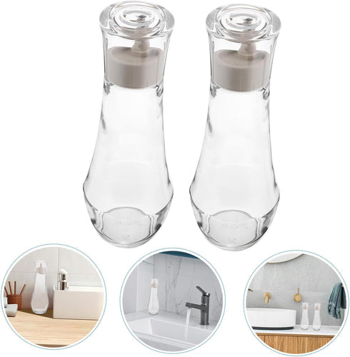 2pcs Countertops Mouthwash Dispenser Glass Bottle Lid for Bathroom Kitchen Multi-use Mouthwash Container for Stylish
