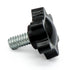Aiwaiufu 1/4"-20 Threaded Knurled Thumb Nuts, Black Knobs Clamping Screws, Grip Knob Screw, 10 Pieces
