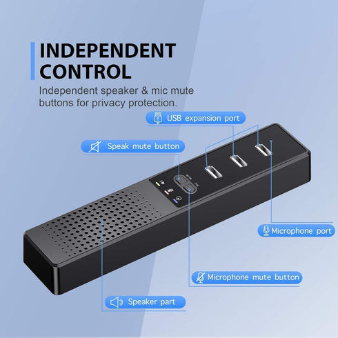 AiooTisu Speakers,360 Conference Speaker and Microphone,pc Voice Coverage, Advanced Noise Reduction, USB-C Plug & Play