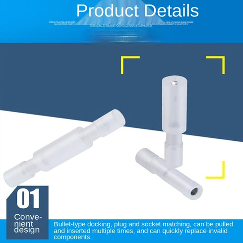 50 Pcs Bullet Connectors, Quick Connect & Disconnect Electric Terminals, Nylon Fully Insulated Female & Male Crimp