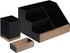 HBCY Creations 3 Piece Black Metal Desk Organizer Set, Rustic Mail Organizer, Rustic Industrial Home Decor