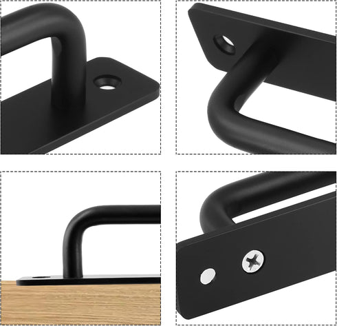 2 Pack Barn Door Pulls 5 Inch Garage Handles Long Base Handle Pull with Mounting Screws (128mm, 2 Pack)