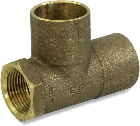 Everflow Supplies CFCT3412-NL Cast Brass Tee Fitting, 3/4" x 1/2" x 3/4" with Solder Cup