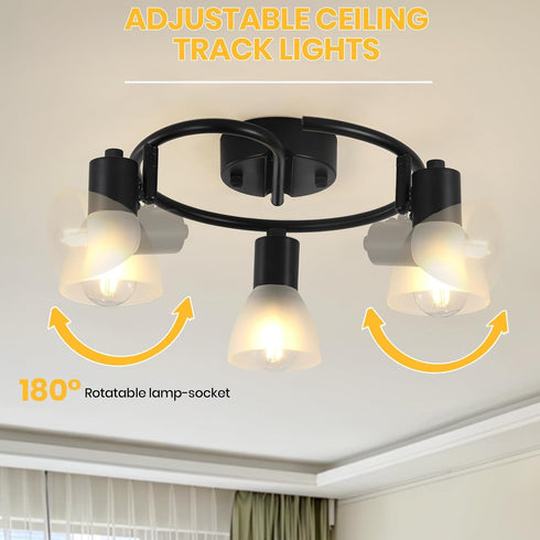 3-Light KEESFU Kitchen Flush Mount Ceiling LightModern Round Track Lighting FixturesDirectional Ceiling Spot Light