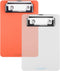 Wisdompro Mini Clipboard 2 Pack, 4" x 6" Small Clip Boards for Notepads, Memo Size, Transparent and Orange