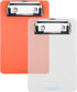 Wisdompro Mini Clipboard 2 Pack, 4" x 6" Small Clip Boards for Notepads, Memo Size, Transparent and Orange