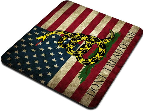 Custom Mouse Pad Design - Don't Tread On Me American US Flag Retro Mouse Pad 9.5 X 7.9 Inch