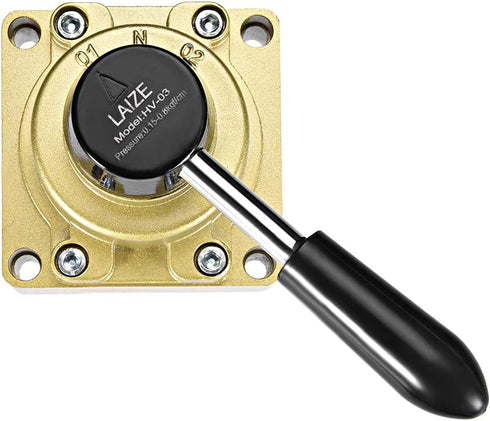uxcell Rotary Lever Hand Valve, HV-03 G3/8 Female, 3 Position 4 Ways Air Flow Control