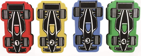 The Classics Magnetic Race Car Whiteboard Erasers, Multi-Colored Dry Erasers, Pack of 4 - TPG-358