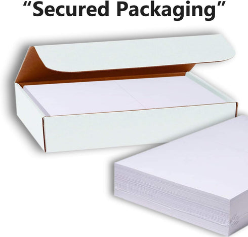 5 1/2 8 1/2" 80 lb 100 Pack Hamilco White Cardstock Thick Paper - Blank Index Flash Note & Post Cards - X Perforated