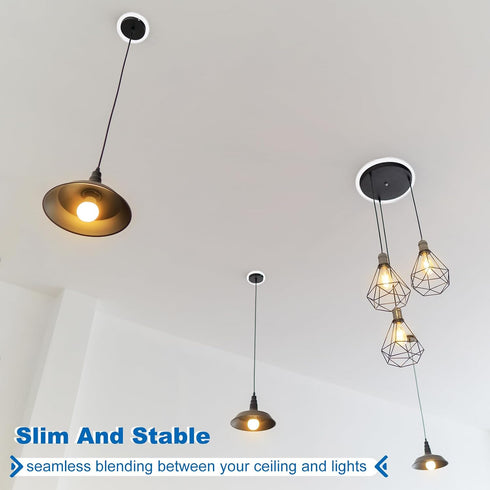 3.6" 5" 2 PATIKIL ID OD Plastic Trim Ring, Pcs Ceiling Light Goof Rings Matte Circular Light Cover Lighting Fixture
