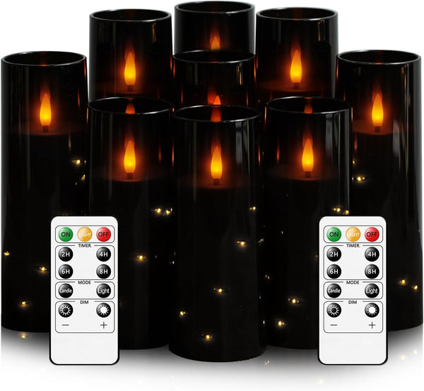 kakoya Flameless LED Candles with Timer 9 Pc Flickering Flameless Candles for