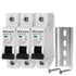 3PCS Miniature Circuit Breaker, 120V/240V AC, 1 Pole, 16Amp, Smart DIN Rail Mount for Marine, Solar Systems