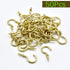 50Pcs Brass Plated Ceiling Hooks | 7/8 Inches Screw Hooks