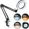 C5V 2A 8W 80LEDs 5X 10 Dimmable 3 Dioche D Desk Light with Magnifier - Flexible Swing Arm Clampon Table Lamp with USB