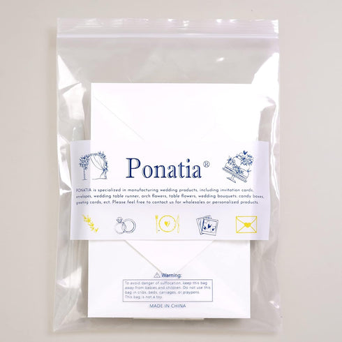 PONATIA 50 Pack A1 Envelopes, 3 5/8 x 5 1/8 Inches Ivory, Perfect for Weddings, RSVP Cards, Thank You Notes