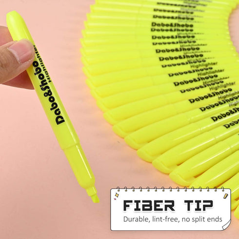 Dabo&Shobo Yellow Highlighter, 60 Pack, Bright Color, Chisel Tip for Adults Highlighting in Home, School
