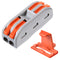 50pcs Conductor Compact Connectors Lever Wire Nut Electrical Connectors with Fixed Base for 2 Circuit Inline Splices