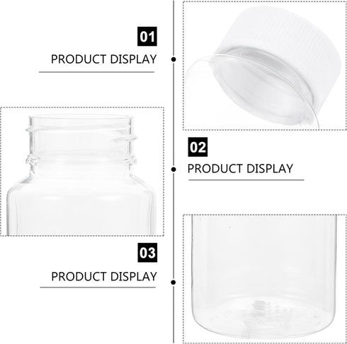 Artibetter 20 Pcs 80ml Clear Empty Plastic Medicine Bottles for Reagent Chemical Storage