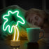 Lumoonosity Palm Tree Lights - Green & Yellow Palm Tree Neon Sign for Bedroom, Game Room - Battery/USB Powered Coconut