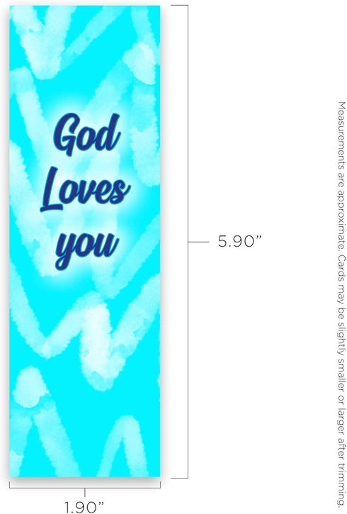God Loves You, Psalm 86:5, Bulk Pack of 25 Christian Bookmarks for Kids, Sunday School Prizes
