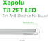 2FT LED T8 T10 T12 Type A+B Tube Lights, 15W 5000K 2100lm, F20T12/F30T8 Fluorescent Light Bulbs Replacement, Ballast Compatible or Bypass, Dual-Ended, Clear Lens, DLC&UL Listed, 1-Pack by Xapolu