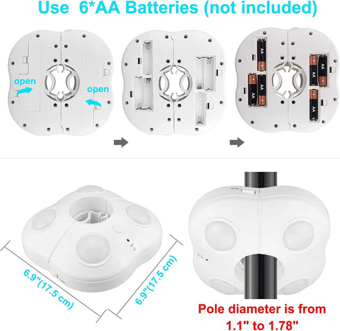 12 Dimmer, BIGMONAT Battery Operated Patio Umbrella Light, Outdoor LED Table Umbrella Lights with Remote, Color